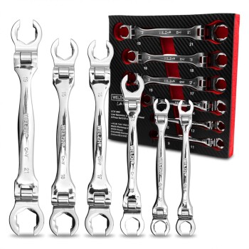 Leidingringsleutel set dubbele scharnierkop 9–21 mm, 6-delig