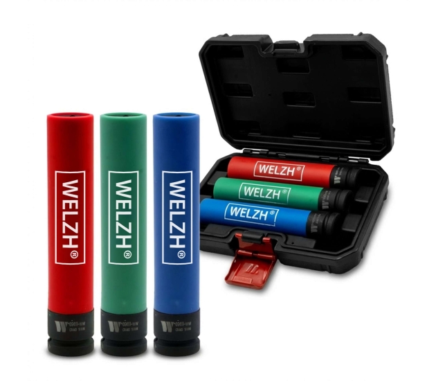 Wielmoerdoppen set 3-delig extra lang met beschermhuls