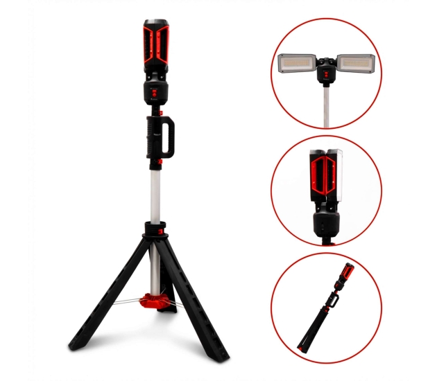 Oplaadbare 6000 lumen bouwlamp met statief