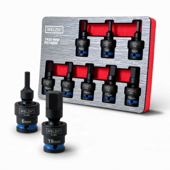 Flexi-joint impact inbus bitdoppenset 8-delig