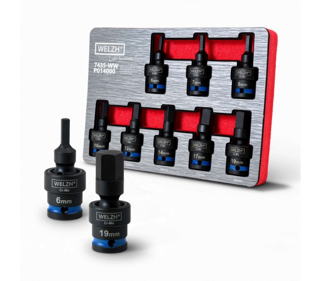 Flexi-joint impact inbus bitdoppenset 8-delig