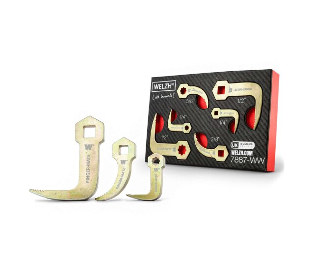 Finger-Mate™ haakse hef- en wrikadapters 6-delig